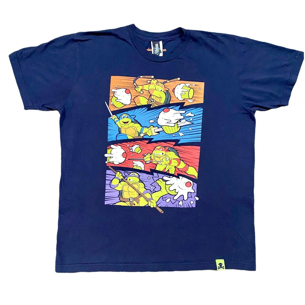Johnny Cupcakes Teenage Mutant Ninja Turtle Navy Blue Graphic T-Shirt - Men's XL